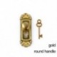 Szín: arany kerek fogantyú - Retro stílusú 1/12-es méretarányú babaház zár kulcskészlet miniatűr ajtókilincsek