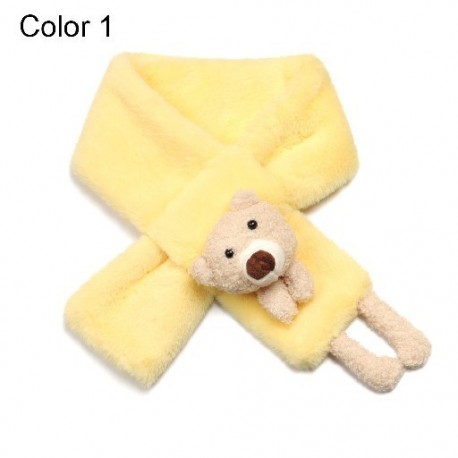 Szín: Szín 1 - Divat műszőrme plüss kendő szélálló meleg előke plüss sálak medve kereszt sál nyakkendő