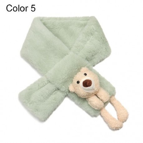 Szín: 5-ös szín - Divat műszőrme plüss kendő szélálló meleg előke plüss sálak medve kereszt sál nyakkendő