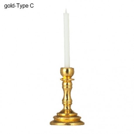 Szín: arany-C típusú - Jelenetmodell fotó kellékek gyerekeknek játékok baba kiegészítők miniatűr gyertyatartó mini