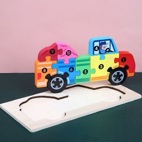 Szín: 16 - Dinoszaurusz játék gyerekeknek tipegő 2 3 4 éves puzzle fa 3D Montessori