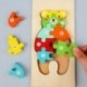 Szín: 16 - Dinoszaurusz játék gyerekeknek tipegő 2 3 4 éves puzzle fa 3D Montessori