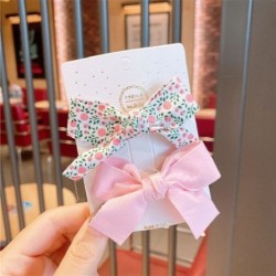 Szín: rózsaszín - 2db Kislány Aranyos Édes Haj Kiegészítők Gyerek Hajcsat Baba Hajtű Csíkos fejfedő Bowknot Barrettes