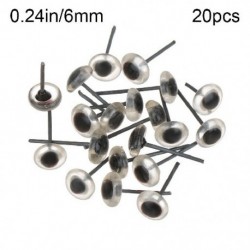 Szín: 6mm - 20db/táska átlátszó baba üveg szemek tű nemezelő szemek barkács medvék állatok babák gyerekek