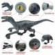 Szín: szürke kék - Gyermekek elektronikus robot dinoszaurusz játék szimulációs Velociraptor távirányítós dinoszaurusz
