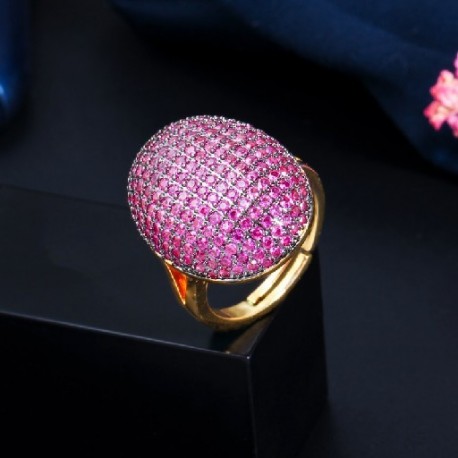 Gyűrű mérete: átméretezhető - CWWZircons Állítható Micro Pave Cubic cirkónia kő luxus női eljegyzési esküvői