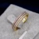 A gyűrű mérete: 7 - CWWZircons 3 db Mix Colors Női CZ Stones Eljegyzési Jegygyűrű szett Rózsa arany színű Divat Híres