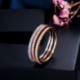 A gyűrű mérete: 7 - CWWZircons 3 db Mix Colors Női CZ Stones Eljegyzési Jegygyűrű szett Rózsa arany színű Divat Híres