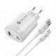 : EU típusú c vonal - 38 W-os gyorstöltő Type-c Android töltőfej Pd20w   Qc3.0 okostelefon közvetlen töltő
