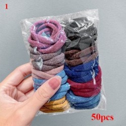 Szín: 1 - 6/50 db/Szett Színes nejlon rugalmas hajpántok Scrunchiek gumiszalagok lányok gyerekeknek hajformázó eszközök