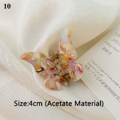 Szín: 10 - Acetátgyanta Hajtű Pillangó Hajkarmok Női Hajbilincsek Színátmenetes nyakkendő-festék Színes Barrettes