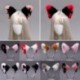 Szín: 17 - Valósághű plüss róka füles fejpánt Halloween Cosplay Party fejfedő szobalány fejfedő Lolita műszőrme