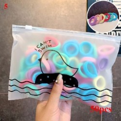 Szín: 5 - 50/100 db/Szett Scrunchies Seamless No Heart Lányok Színes Nylon Elasztikus Hajpántok Gyermek Lófarok Tartó