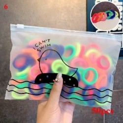 Szín: 6 - 50/100 db/Szett Scrunchies Seamless No Heart Lányok Színes Nylon Elasztikus Hajpántok Gyermek Lófarok Tartó