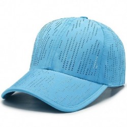 Szín: tó kék - Tiszta színű gyorsan száradó sapkák férfi sapkák baseballsapka állítható snapback sapka