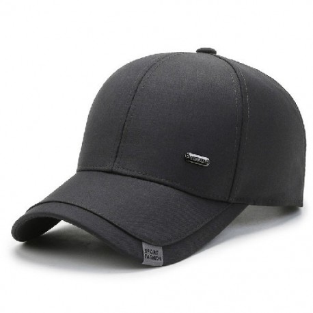 Szín: szürke - Kiváló minőségű tömör férfi baseball sapkák kültéri pamut Snapback illeszkedő sapkával Gorras