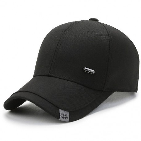 Fekete szín - Kiváló minőségű tömör férfi baseball sapkák kültéri pamut Snapback illeszkedő sapkával Gorras