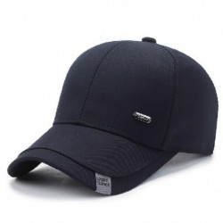 Szín: sötétkék - Kiváló minőségű tömör férfi baseball sapkák kültéri pamut Snapback illeszkedő sapkával Gorras