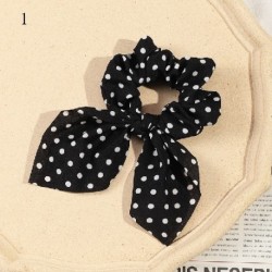 Szín: A1 - Nagy Bowknot Scrunchie Gyöngymintás hajkötőkkel Lányoknak Női Rugalmas Haj gumiszalagok Lófaroktartó