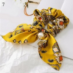 Szín: 7 - Nagy Bowknot Scrunchie Gyöngymintás hajkötőkkel Lányoknak Női Rugalmas Haj gumiszalagok Lófaroktartó