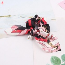 Szín: 08 - Nagy Bowknot Scrunchie Gyöngymintás hajkötőkkel Lányoknak Női Rugalmas Haj gumiszalagok Lófaroktartó