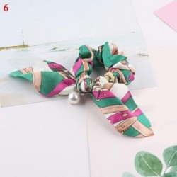 Szín: 06 - Nagy Bowknot Scrunchie Gyöngymintás hajkötőkkel Lányoknak Női Rugalmas Haj gumiszalagok Lófaroktartó