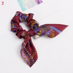 Szín: 02 - Nagy Bowknot Scrunchie Gyöngymintás hajkötőkkel Lányoknak Női Rugalmas Haj gumiszalagok Lófaroktartó