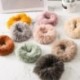 Szín: plüss 1 - Új egyszínű puha szőrme Scrunchie hajgyűrű női lányok aranyos elasztikus hajpántok gumiszalagok