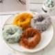 Fekete szín - Új egyszínű puha szőrme Scrunchie hajgyűrű női lányok aranyos elasztikus hajpántok gumiszalagok