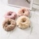 Fekete szín - Új egyszínű puha szőrme Scrunchie hajgyűrű női lányok aranyos elasztikus hajpántok gumiszalagok