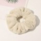 Szín: A35 - Új egyszínű puha szőrme Scrunchie hajgyűrű női lányok aranyos elasztikus hajpántok gumiszalagok hajkötők