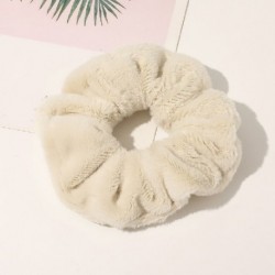 Szín: A35 - Új egyszínű puha szőrme Scrunchie hajgyűrű női lányok aranyos elasztikus hajpántok gumiszalagok hajkötők