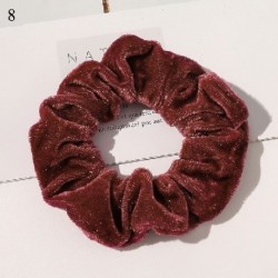 Szín: 8 - Téli fényes bársonyos Scrunchis Candy Color Puha Lányok Haj Kötél Haj Kiegészítők Gumiszalag Elasztikus