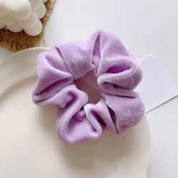 Szín: lila - Téli fényes bársonyos Scrunchis Candy Color Puha Lányok Haj Kötél Haj Kiegészítők Gumiszalag Elasztikus