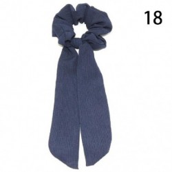 Szín: 0018 - Kétrétegű masni Sifon hosszú szalagszalagok Scrunchie női lányok haj sál tömör csat rugalmas gumiszalagok