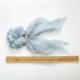 Szín: 0018 - Kétrétegű masni Sifon hosszú szalagszalagok Scrunchie női lányok haj sál tömör csat rugalmas gumiszalagok