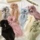 Szín: 0018 - Kétrétegű masni Sifon hosszú szalagszalagok Scrunchie női lányok haj sál tömör csat rugalmas gumiszalagok