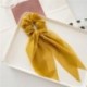 Szín: 30 - Kétrétegű masni Sifon hosszú szalagszalagok Scrunchie női lányok hajsál tömör csat rugalmas gumiszalagok