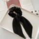 Szín: 28 - Kétrétegű masni Sifon hosszú szalagszalagok Scrunchie női lányok hajsál tömör csat rugalmas gumiszalagok