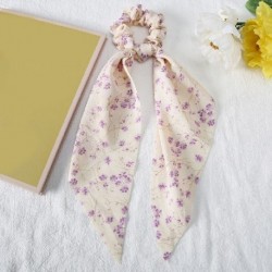 Szín: 1 - Koreai masni hosszú szalag haj Scrunchie lófarok hajsál sifon virágmintás Édes elasztikus hajpánt