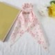 Szín: 3 - Koreai masni hosszú szalag haj Scrunchie lófarok hajsál sifon virágmintás Édes elasztikus hajpánt