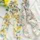 Szín: 3 - Koreai masni hosszú szalag haj Scrunchie lófarok hajsál sifon virágmintás Édes elasztikus hajpánt