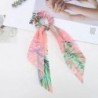 Szín: 17 - Koreai masni hosszú szalag haj Scrunchie lófarok hajsál sifon virágmintás Édes elasztikus hajpánt