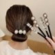 Szín: 15 - Nő Elegáns Gyöngy Hair Konty készítő Eszköz Lány Gyöngy Virág Pontail Band frizura Fánk Haj