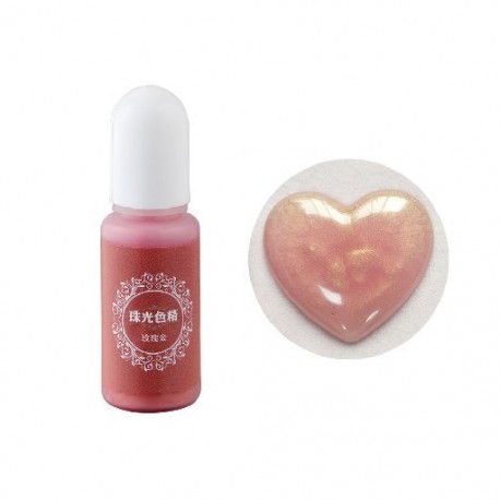 Szín: Rose gold - 10 ml magas koncentrációjú UV gyanta folyékony gyöngy színező festék pigment gyanta epoxi színező