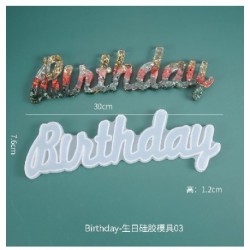 Szín: születésnap - 1db Alphabet epoxigyanta öntőforma átlátszó szilikon töltet öntőforma barkács