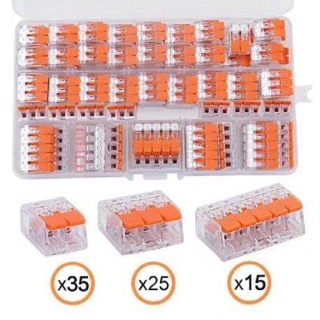 Szín: Army Green - 75 db dobozos elektromos kar vezeték csatlakozók 2 port 3 port 5 port elektromos kábelbilincs mini