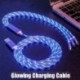Szín: kék - Izzó kábel LED lámpa Micro USB Type C kábel 3A gyorstöltés Samsung iPhone Xiaomi telefonhoz Flowing Streamer