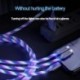 Szín: kék - Izzó kábel LED lámpa Micro USB Type C kábel 3A gyorstöltés Samsung iPhone Xiaomi telefonhoz Flowing Streamer