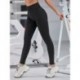 Fekete szín - Női Sport Leggings Fitness Futás Magas derekú Meztelen Fejezet Push Up Jóga Nadrág Gym Lány Leggings